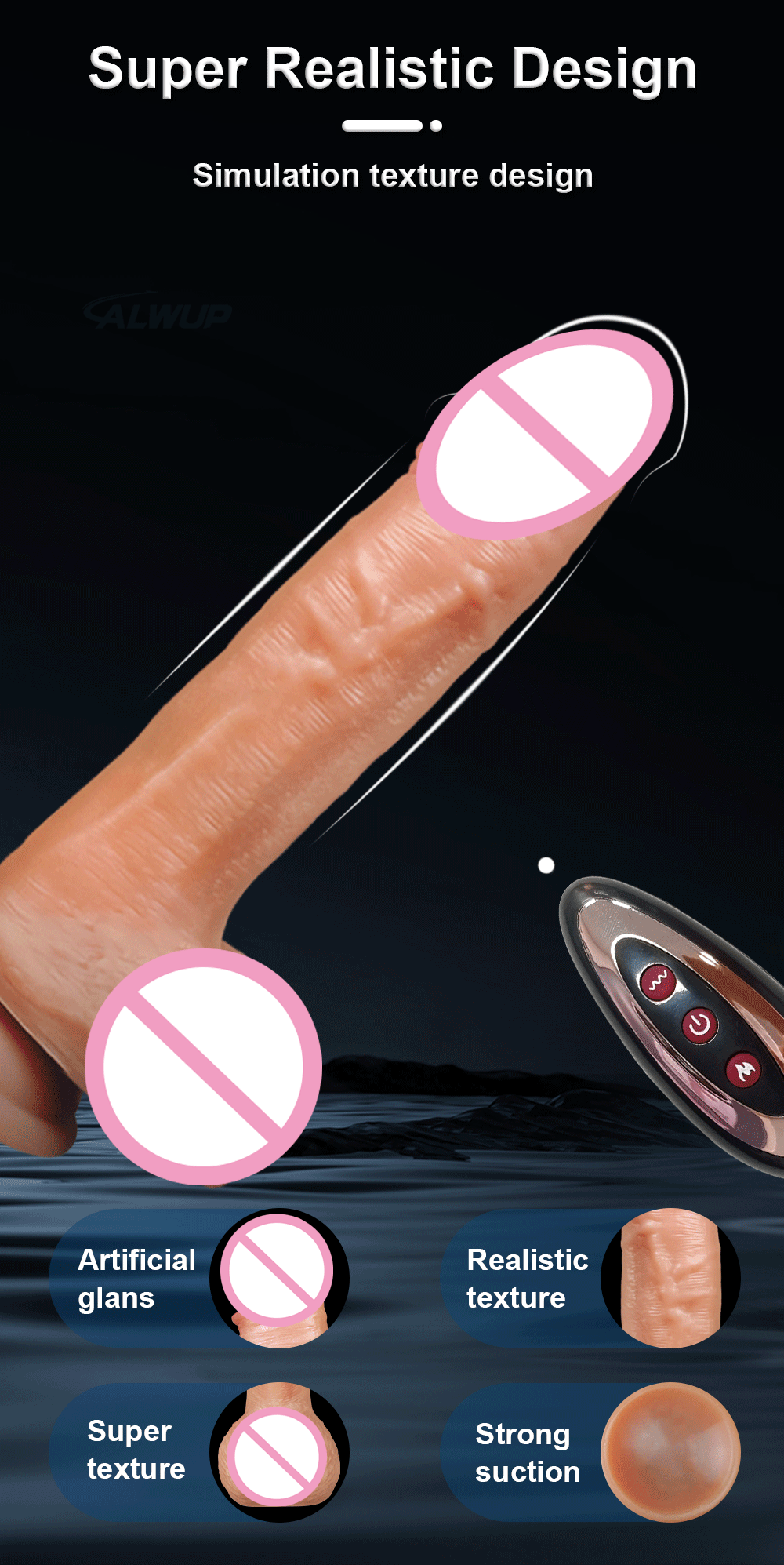 Remote Control Realistic Dildo Vibrator for Women with Heating Big Cock Penis Telescopic Dildos Anal Female Stimulator Sex Toys