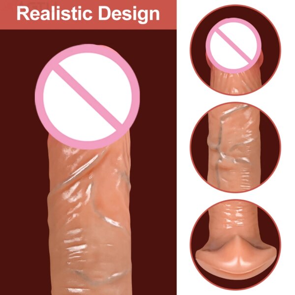 Remote Control Realistic Thrusting Dildo for Women Clitoris Stimulation Heating G Spot Big Penis Skin Feeling Female Vibrator