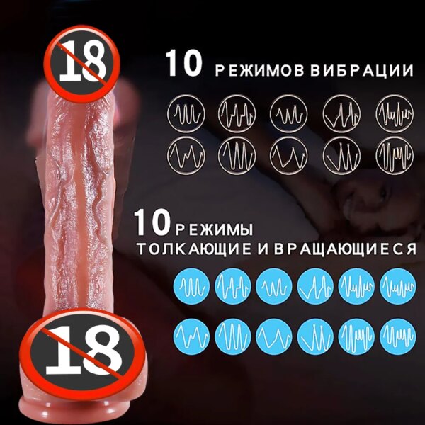 Big Thrusting Dildo for Women Remote Control Vibrator Suction Cup Realistic Penis Automatic Telescopic Rotating Heated Sex Toys