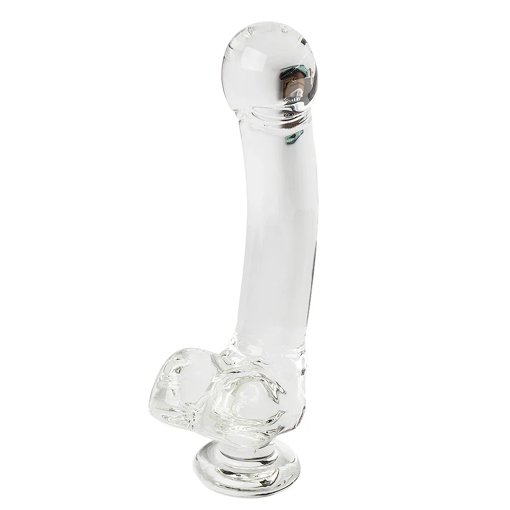 9 Inch Big Glass Dildo Gode Clear Pyrex Glass Large Dick Huge Dildo Realistic Strapon Penis Adult Supplies Sex Toys for Woman