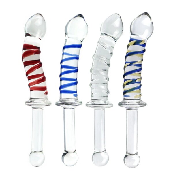 Pyrex Glass Crystal Dildo Prostate Massager Anal Butt Plug Gspot Sex Toys Adult Female Masturbation Products for Women Men Gay
