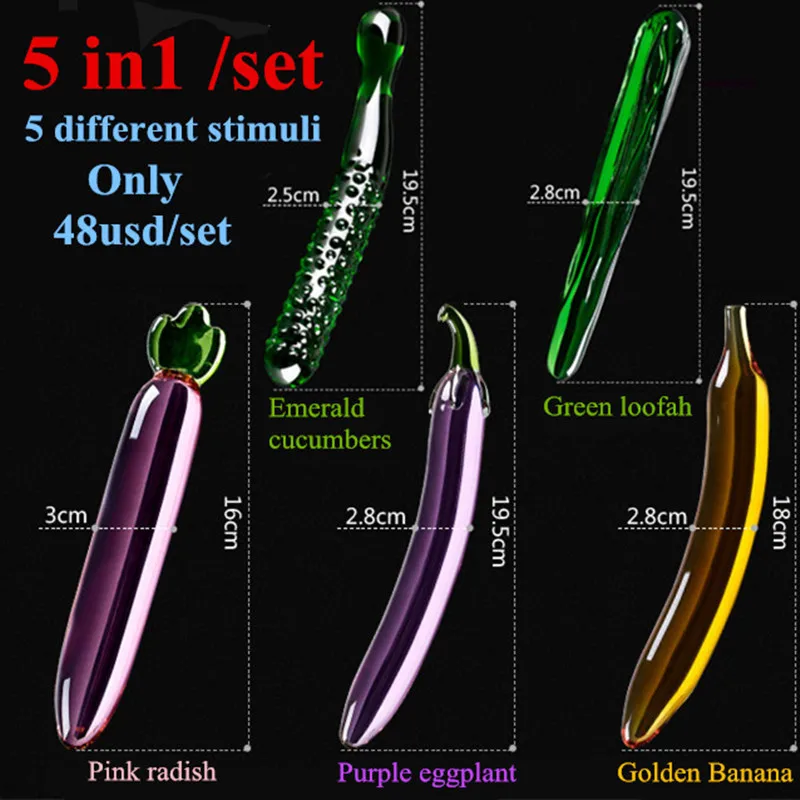 Pyrex Glass Dildo Fruit Vegetable Artificial Penis Dildos For Women And Men Masturbation Sex Shop Sex toys Anal Butt Plug
