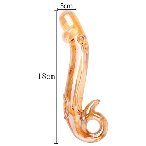 Black wolf Pyrex glass dildo fake penis crystal butt plug prostate massager g-spot female masturbation Sex toys for women men