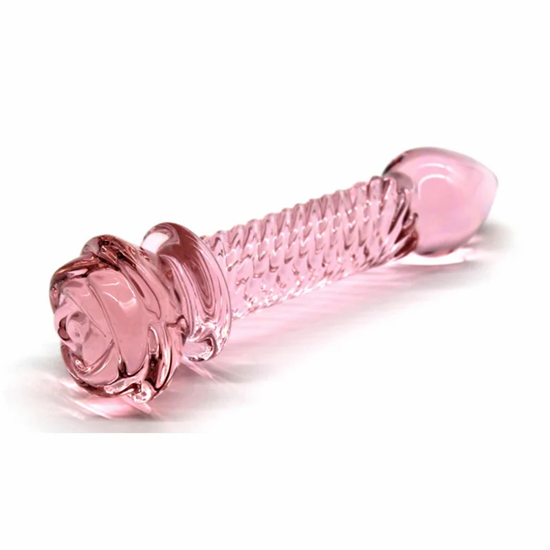 Pink Rose Pyrex Glass Crystal Artificial Dildo Vaginal Anal Butt Plug for Couple Gay Prostate Massage Fake Penis Sex Toys Pink Rose Pyrex Glass Crystal Artificial Dildo Vaginal Anal Butt Plug for Couple Gay Prostate Massage Fake Penis Sex Toys