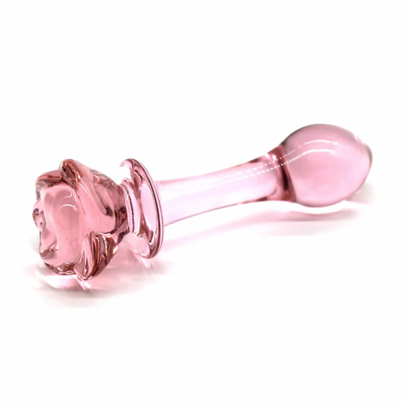 Pink Rose Pyrex Glass Crystal Artificial Dildo Vaginal Anal Butt Plug for Couple Gay Prostate Massage Fake Penis Sex Toys Pink Rose Pyrex Glass Crystal Artificial Dildo Vaginal Anal Butt Plug for Couple Gay Prostate Massage Fake Penis Sex Toys