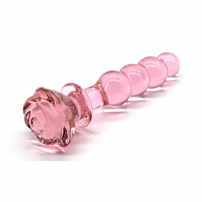 Pink Rose Pyrex Glass Crystal Artificial Dildo Vaginal Anal Butt Plug for Couple Gay Prostate Massage Fake Penis Sex Toys Pink Rose Pyrex Glass Crystal Artificial Dildo Vaginal Anal Butt Plug for Couple Gay Prostate Massage Fake Penis Sex Toys