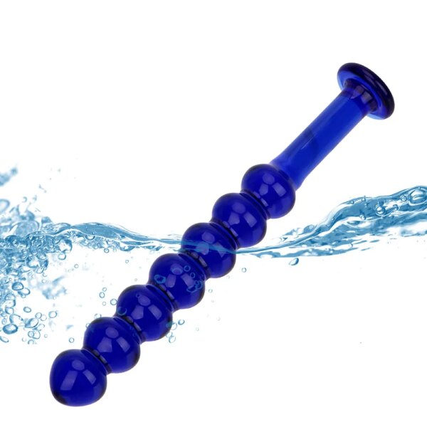 Glass Dildo Anal Plug Prostate Massage Fake Penis Sex Products Crystal Balls Butt Plug 7 Beads Pyrex Sex Toys for Women Men