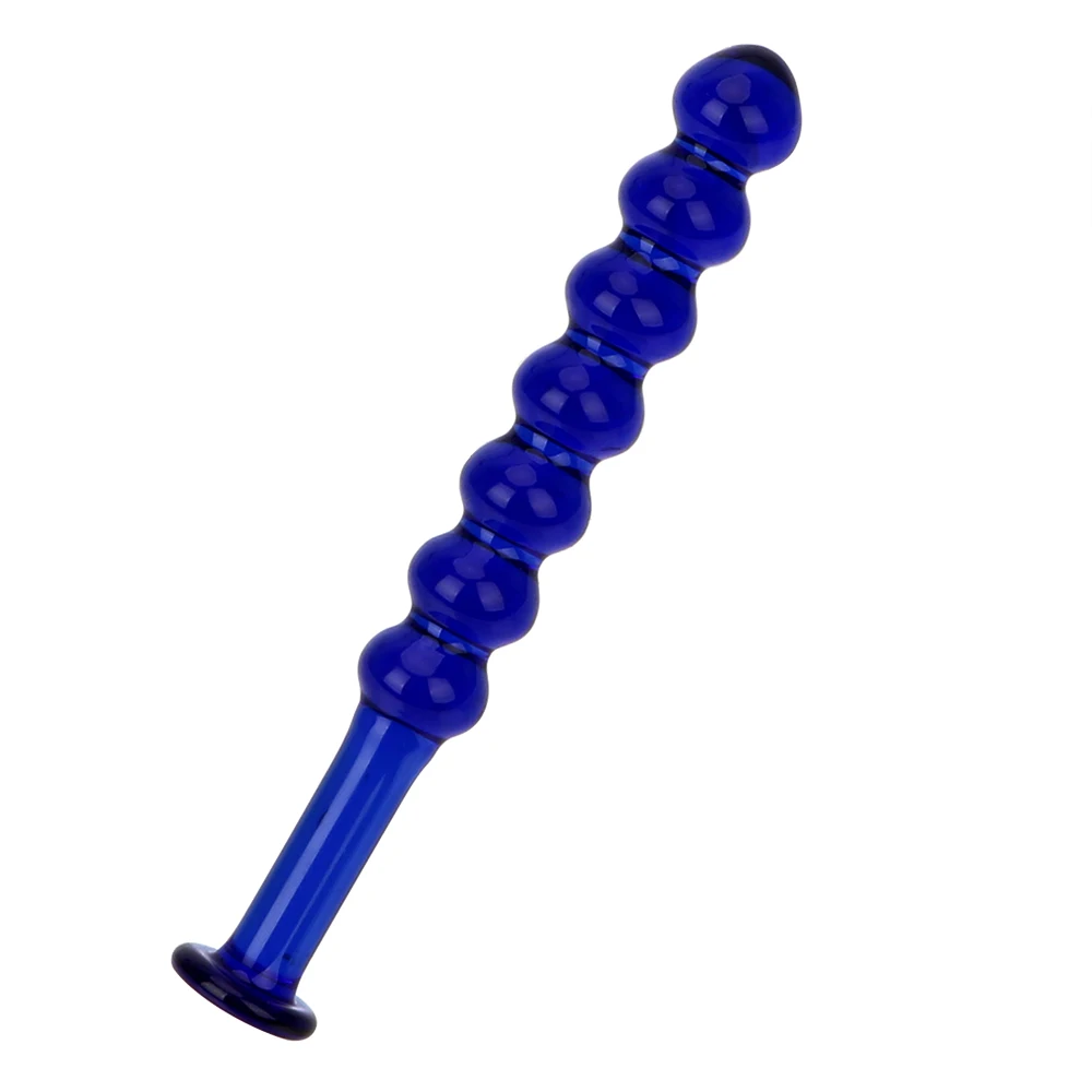 Glass Dildo Anal Plug Prostate Massage Fake Penis Sex Products Crystal Balls Butt Plug 7 Beads Pyrex Sex Toys for Women Men