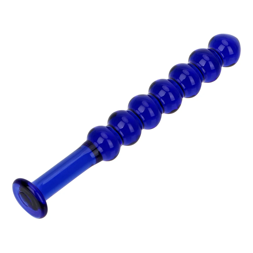 Glass Dildo Anal Plug Prostate Massage Fake Penis Sex Products Crystal Balls Butt Plug 7 Beads Pyrex Sex Toys for Women Men