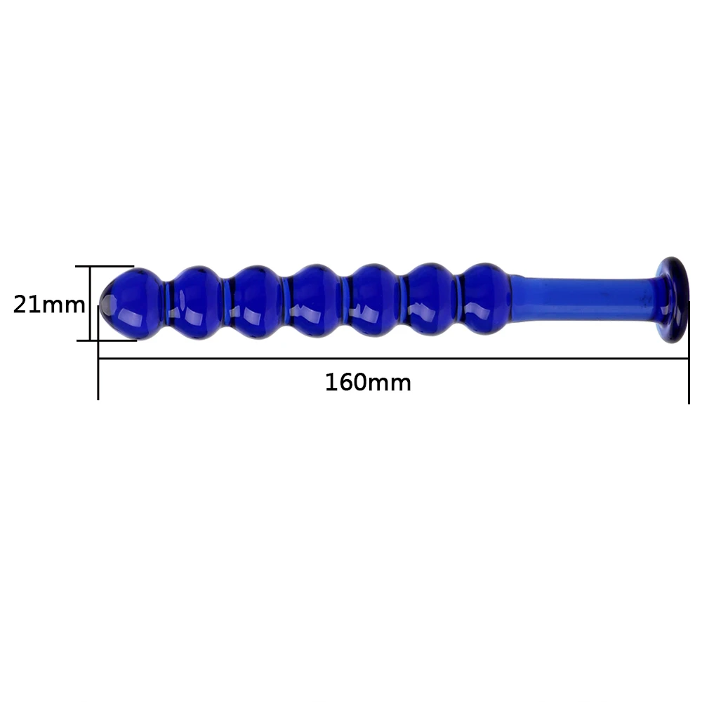 Glass Dildo Anal Plug Prostate Massage Fake Penis Sex Products Crystal Balls Butt Plug 7 Beads Pyrex Sex Toys for Women Men
