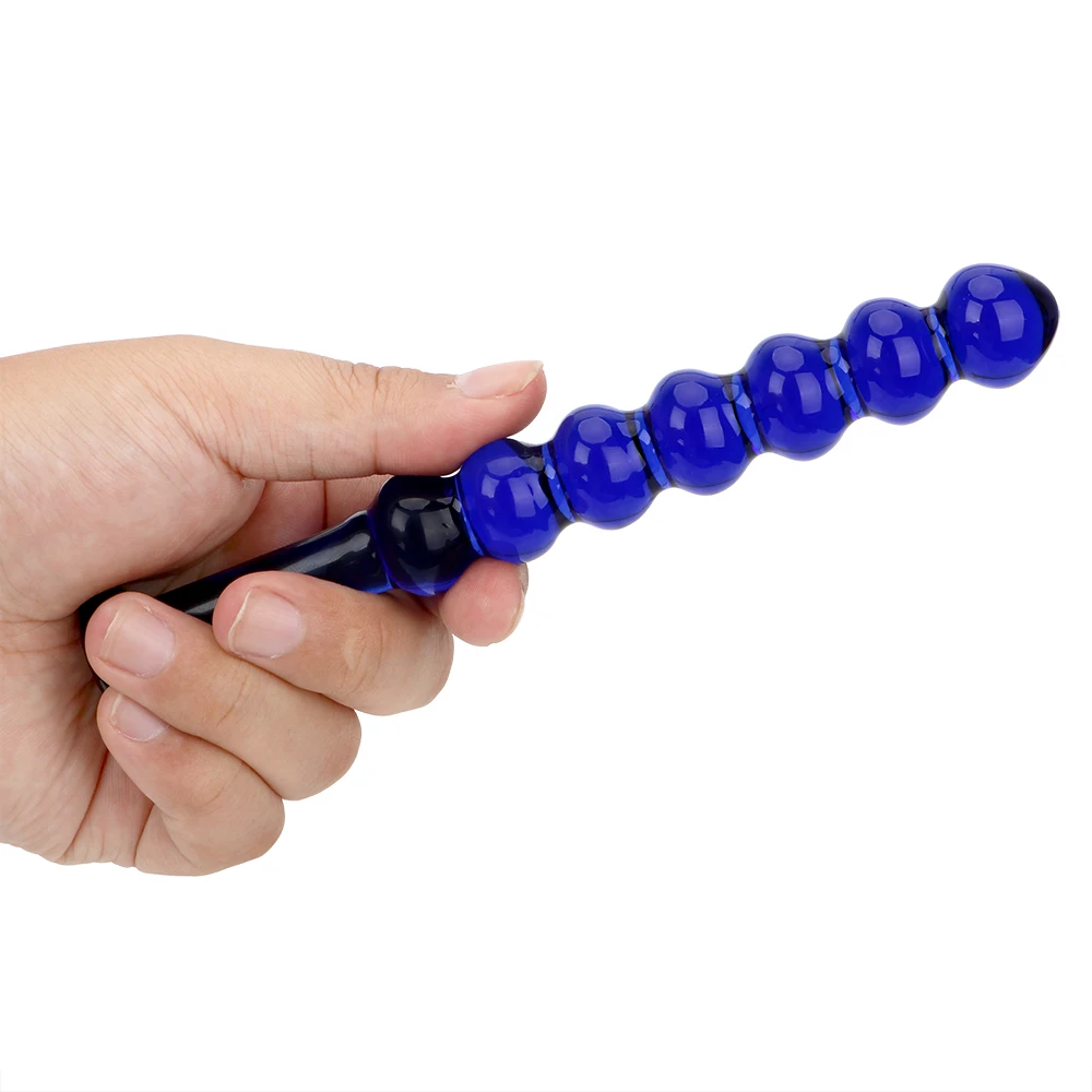 Glass Dildo Anal Plug Prostate Massage Fake Penis Sex Products Crystal Balls Butt Plug 7 Beads Pyrex Sex Toys for Women Men