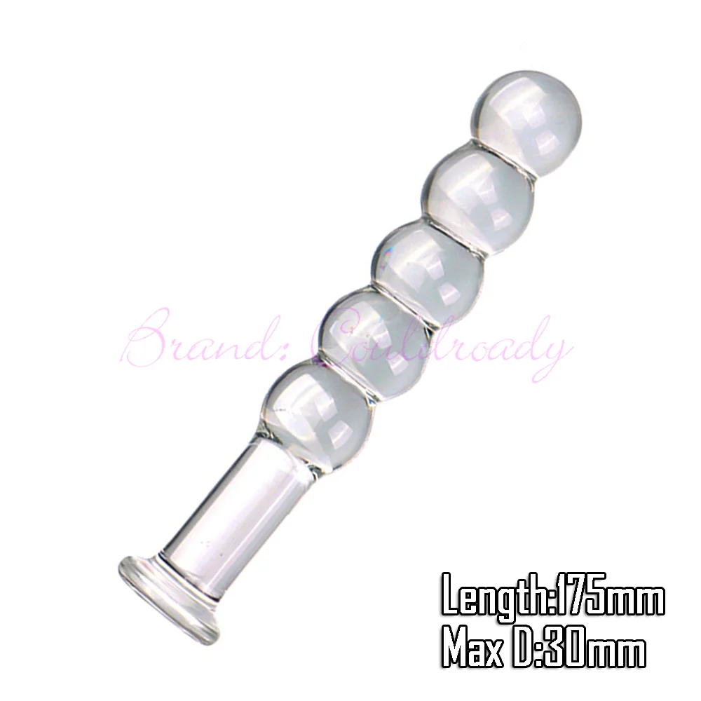 Pyrex Glass Anal Beads Butt Plug Big Ball Large Crystal Dildo Penis Artificial Dick Gay Masturbate Adult Sex Toy For Women