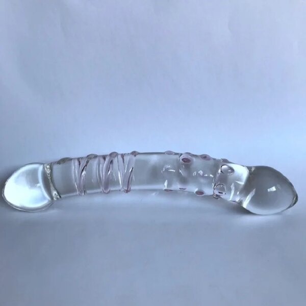 Double Headed Dildo Pyrex Glass  Crystal Fake Penis Anal Butt Plug Female Male Adult Masturbation Sex Toy for Women Men Gay