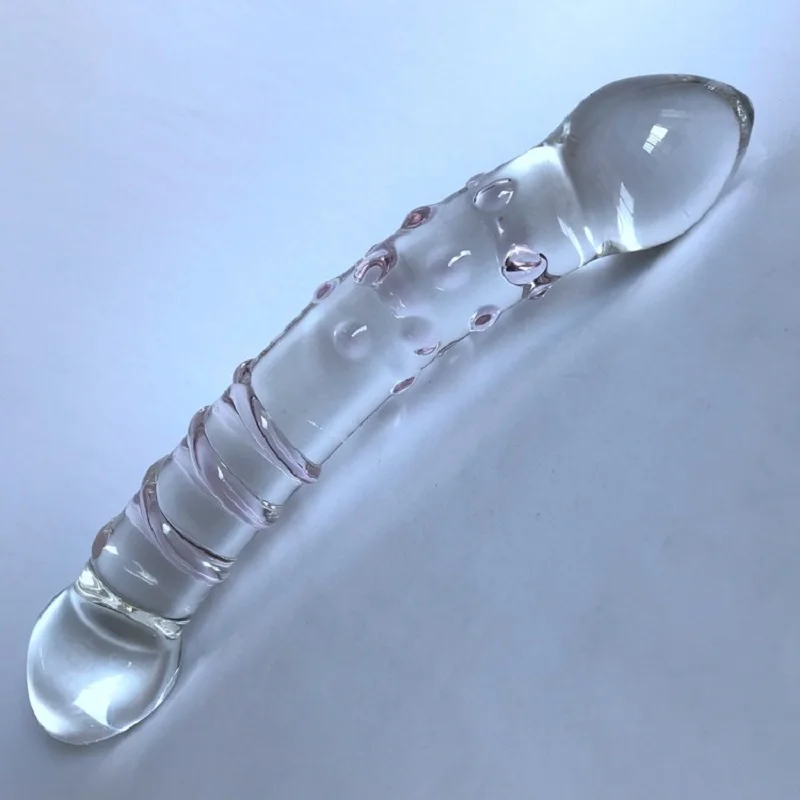 Double Headed Dildo Pyrex Glass  Crystal Fake Penis Anal Butt Plug Female Male Adult Masturbation Sex Toy for Women Men Gay