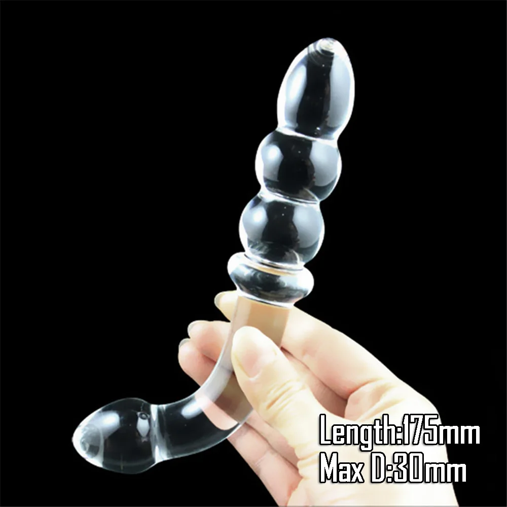 Pyrex Glass Dildo Fake Penis Crystal Anal Beads Butt Plug Prostate Massager G Spot Female Masturbation Toys