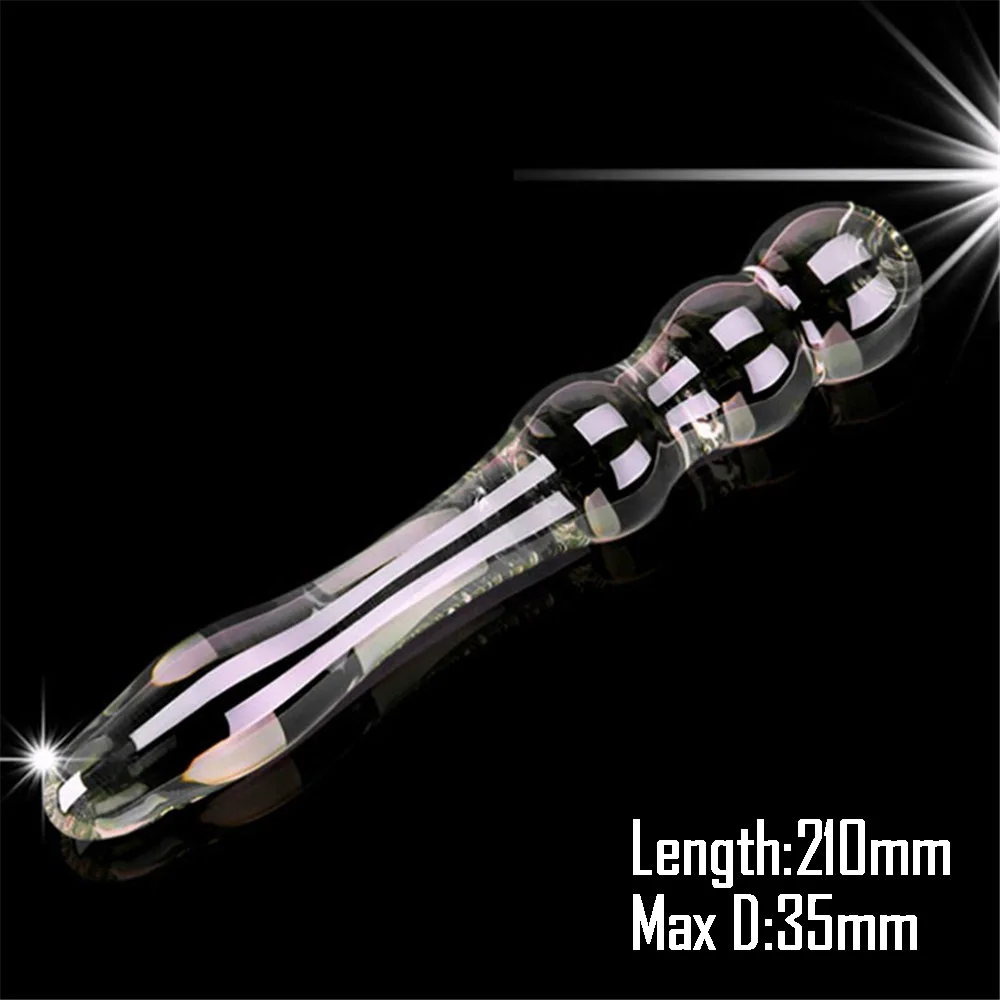 Pyrex Glass Dildo Fake Penis Crystal Anal Beads Butt Plug Prostate Massager G Spot Female Masturbation Toys