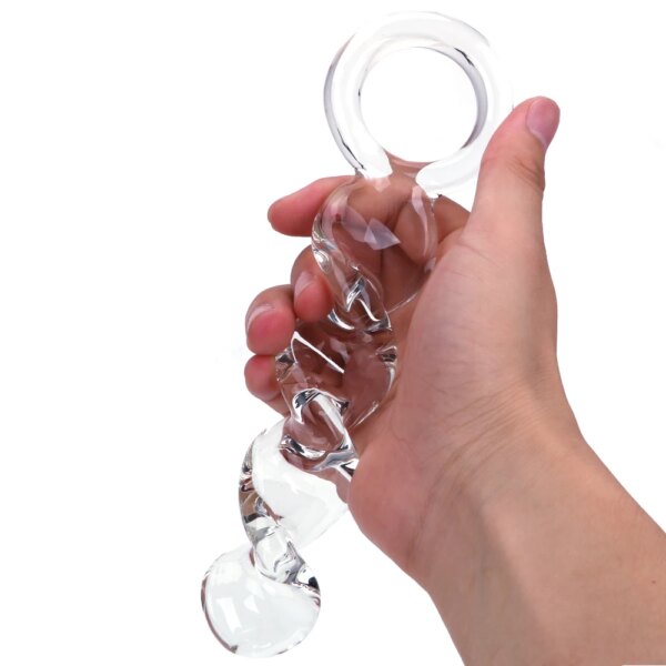 20cm Pyrex Glass Spiral Dildos For Women Vaginal Anal Plug Men Butt Dilator Female Masturbator Sex Toys Couples Adult Games Set