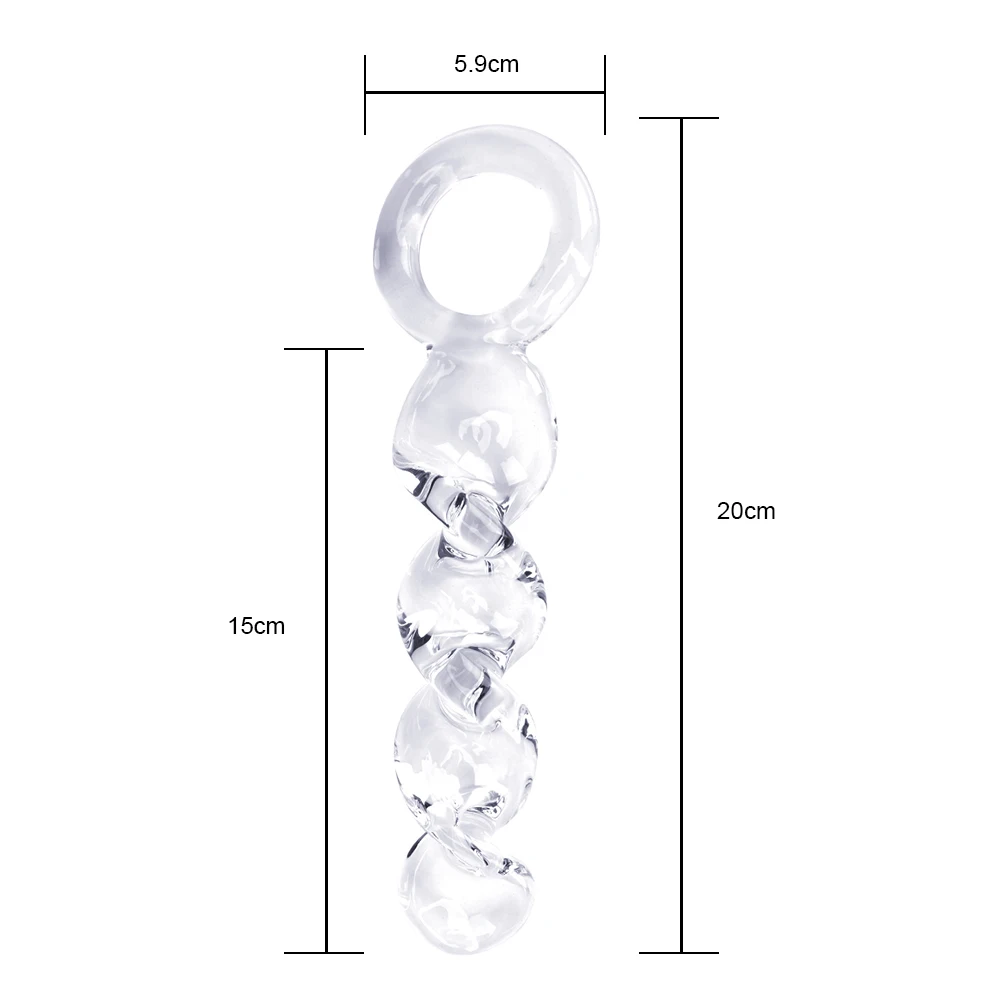 20cm Pyrex Glass Spiral Dildos For Women Vaginal Anal Plug Men Butt Dilator Female Masturbator Sex Toys Couples Adult Games Set