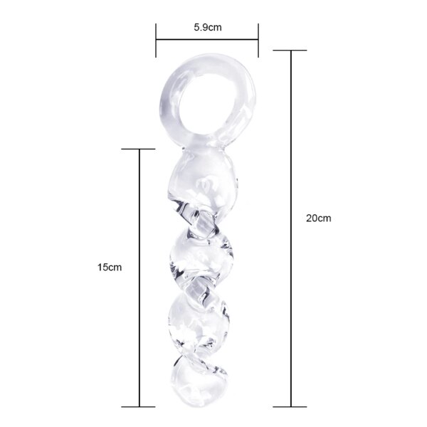20cm Pyrex Glass Spiral Dildos For Women Vaginal Anal Plug Men Butt Dilator Female Masturbator Sex Toys Couples Adult Games Set
