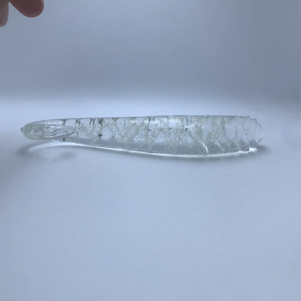 Hippocampus Shape G Shape Pyrex Glass Crystal Dildo with Spot Beads Fake Penis Anal Butt Plug Gay Masturbation Box Shipping