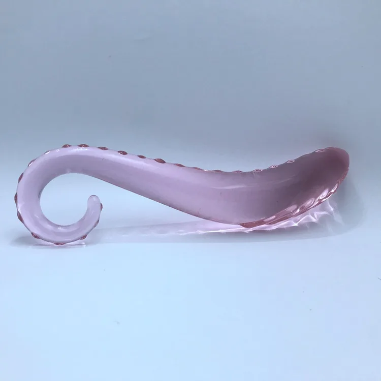 Hippocampus Shape G Shape Pyrex Glass Crystal Dildo with Spot Beads Fake Penis Anal Butt Plug Gay Masturbation Box Shipping