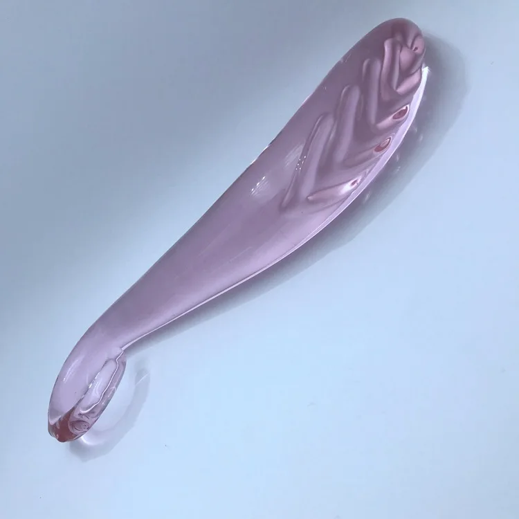 Hippocampus Shape G Shape Pyrex Glass Crystal Dildo with Spot Beads Fake Penis Anal Butt Plug Gay Masturbation Box Shipping