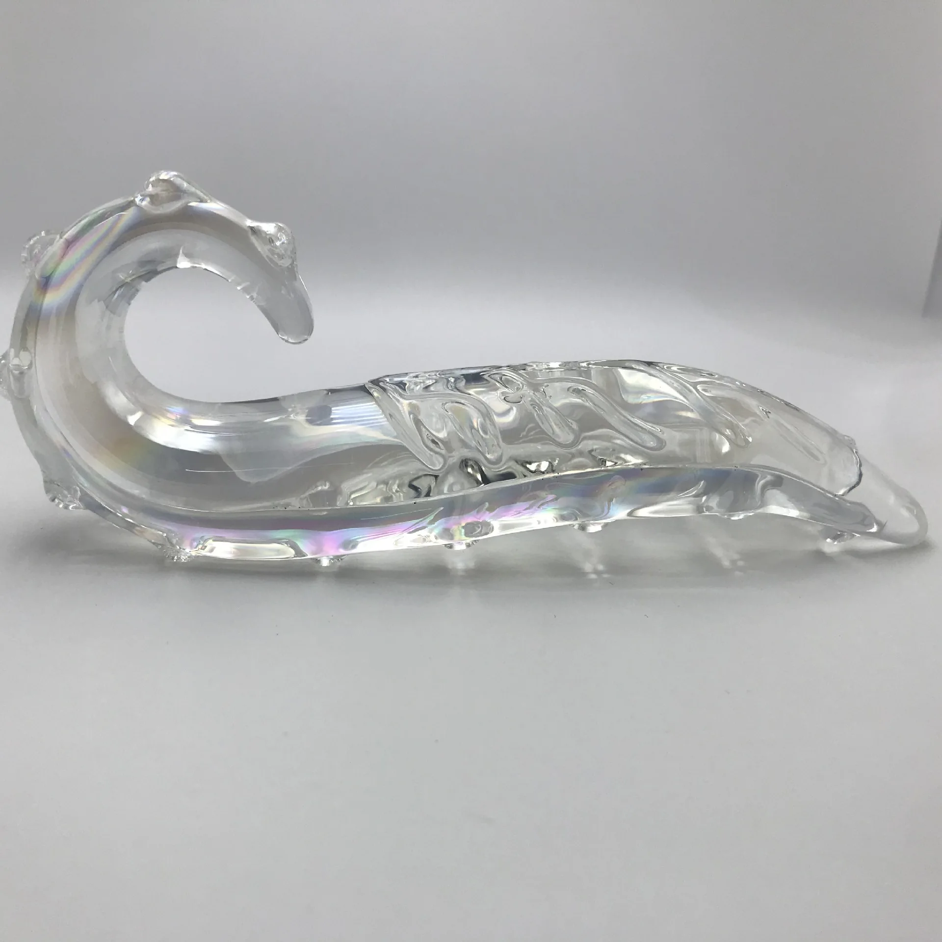 Hippocampus Shape G Shape Pyrex Glass Crystal Dildo with Spot Beads Fake Penis Anal Butt Plug Gay Masturbation Box Shipping