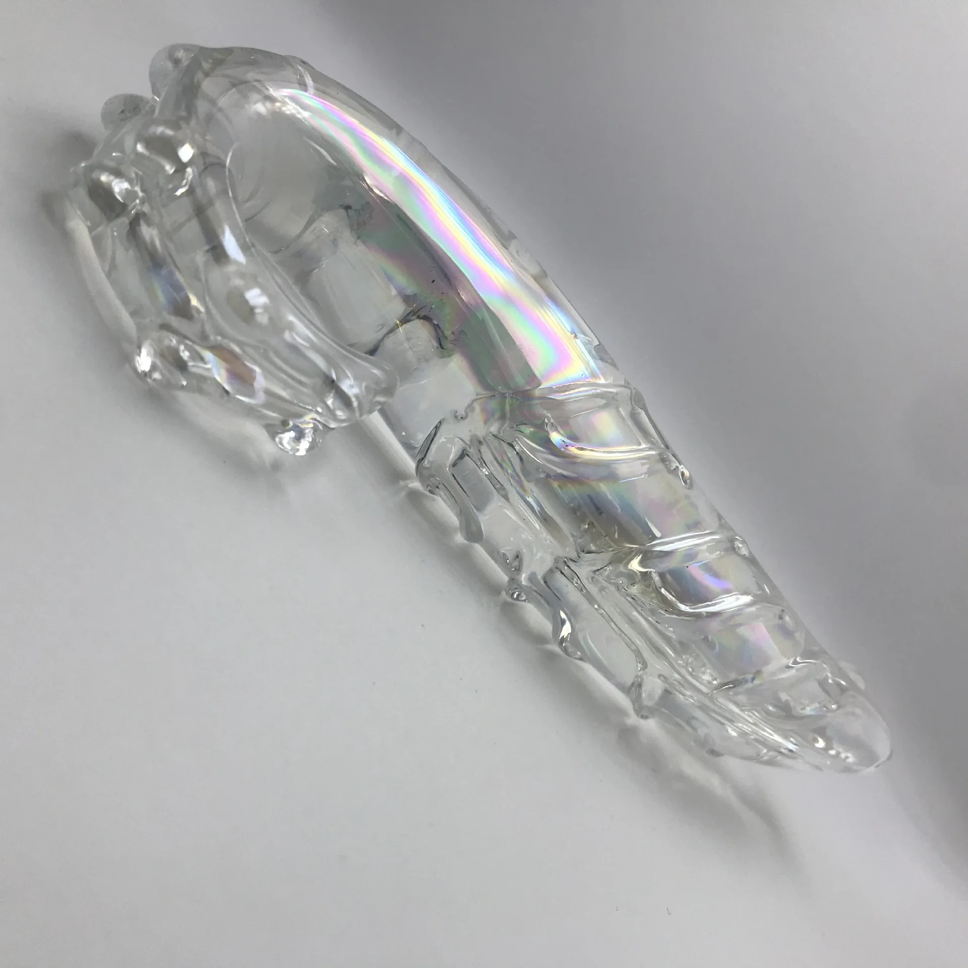 Hippocampus Shape G Shape Pyrex Glass Crystal Dildo with Spot Beads Fake Penis Anal Butt Plug Gay Masturbation Box Shipping