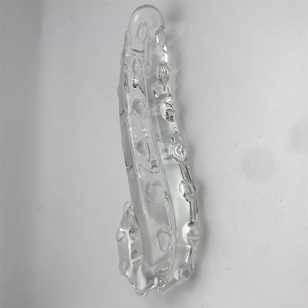 Hippocampus Shape G Shape Pyrex Glass Crystal Dildo with Spot Beads Fake Penis Anal Butt Plug Gay Masturbation Box Shipping