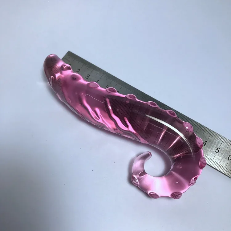 Hippocampus Shape G Shape Pyrex Glass Crystal Dildo with Spot Beads Fake Penis Anal Butt Plug Gay Masturbation Box Shipping