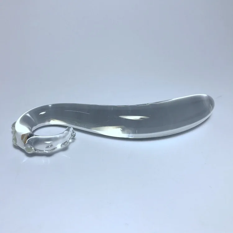 Hippocampus Shape G Shape Pyrex Glass Crystal Dildo with Spot Beads Fake Penis Anal Butt Plug Gay Masturbation Box Shipping