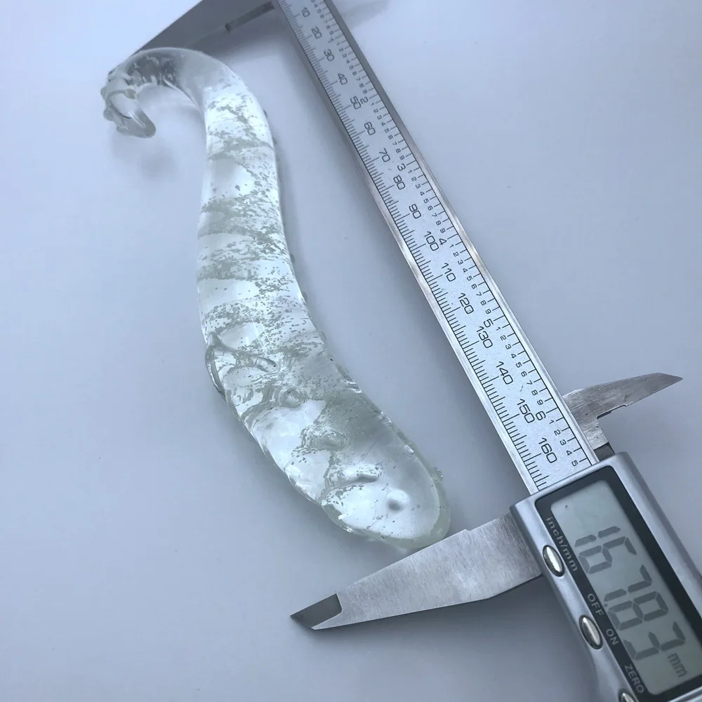 Hippocampus Shape G Shape Pyrex Glass Crystal Dildo with Spot Beads Fake Penis Anal Butt Plug Gay Masturbation Box Shipping