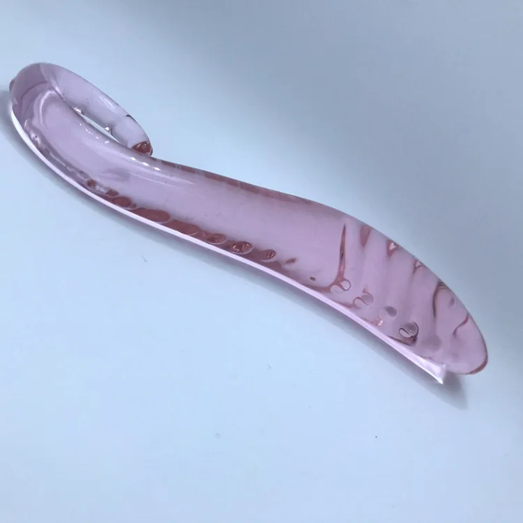Hippocampus Shape G Shape Pyrex Glass Crystal Dildo with Spot Beads Fake Penis Anal Butt Plug Gay Masturbation Box Shipping