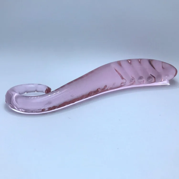 Hippocampus Shape G Shape Pyrex Glass Crystal Dildo with Spot Beads Fake Penis Anal Butt Plug Gay Masturbation Box Shipping