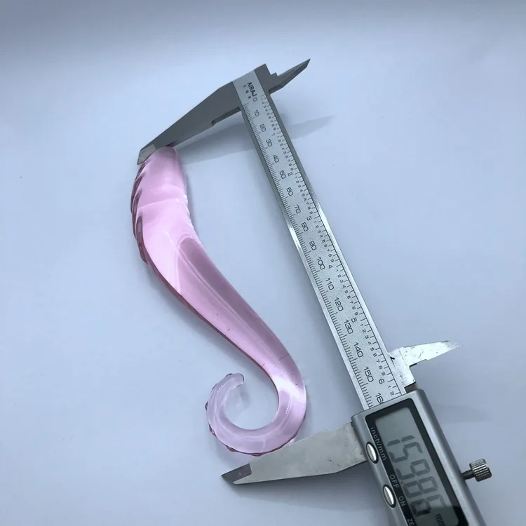 Hippocampus Shape G Shape Pyrex Glass Crystal Dildo with Spot Beads Fake Penis Anal Butt Plug Gay Masturbation Box Shipping