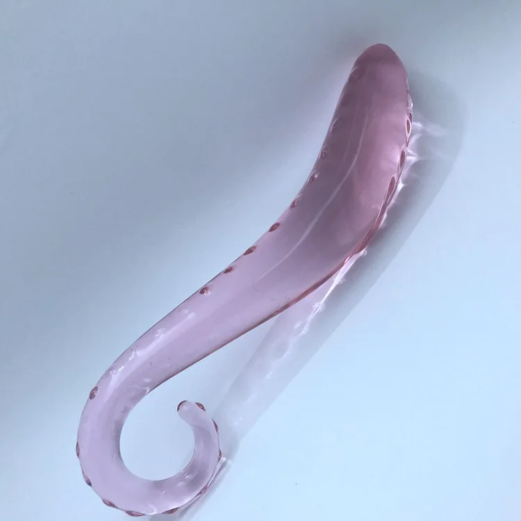 Hippocampus Shape G Shape Pyrex Glass Crystal Dildo with Spot Beads Fake Penis Anal Butt Plug Gay Masturbation Box Shipping