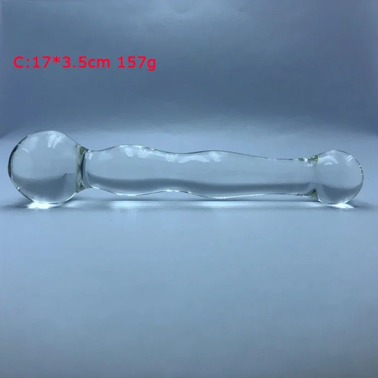 Crystal Glass Anal Plug Pyrex Pink Long Glass Butt Plug Golden G-spot Massager Wand Novelty Sex Toys Glass Masturbation Fetish