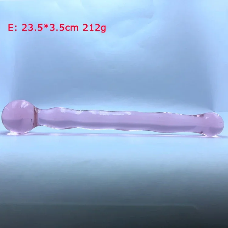 Crystal Glass Anal Plug Pyrex Pink Long Glass Butt Plug Golden G-spot Massager Wand Novelty Sex Toys Glass Masturbation Fetish