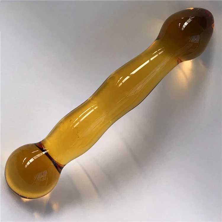 Crystal Glass Anal Plug Pyrex Pink Long Glass Butt Plug Golden G-spot Massager Wand Novelty Sex Toys Glass Masturbation Fetish