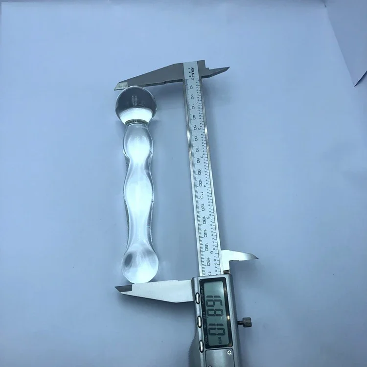 Crystal Glass Anal Plug Pyrex Pink Long Glass Butt Plug Golden G-spot Massager Wand Novelty Sex Toys Glass Masturbation Fetish