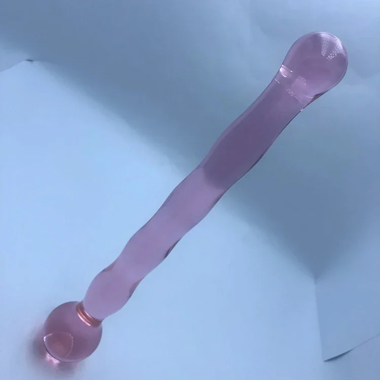 Crystal Glass Anal Plug Pyrex Pink Long Glass Butt Plug Golden G-spot Massager Wand Novelty Sex Toys Glass Masturbation Fetish