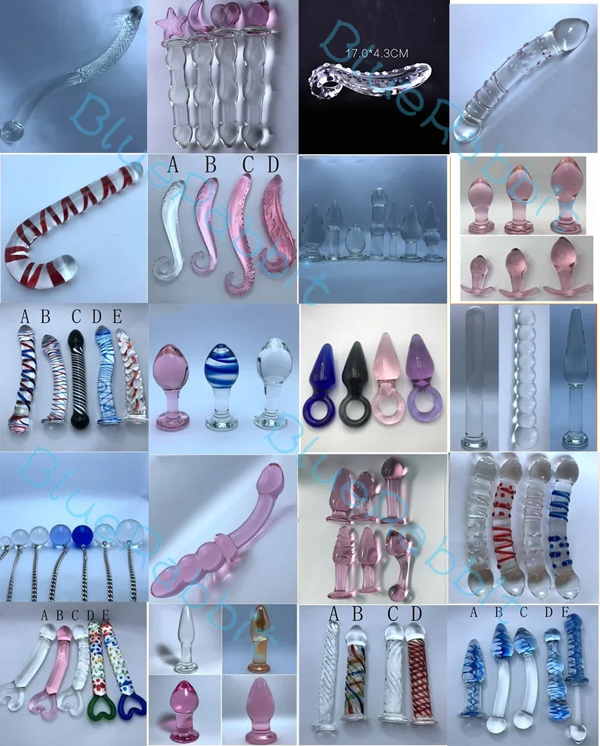 Crystal Glass Anal Plug Pyrex Pink Long Glass Butt Plug Golden G-spot Massager Wand Novelty Sex Toys Glass Masturbation Fetish