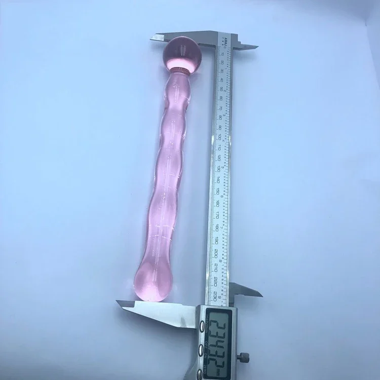Crystal Glass Anal Plug Pyrex Pink Long Glass Butt Plug Golden G-spot Massager Wand Novelty Sex Toys Glass Masturbation Fetish