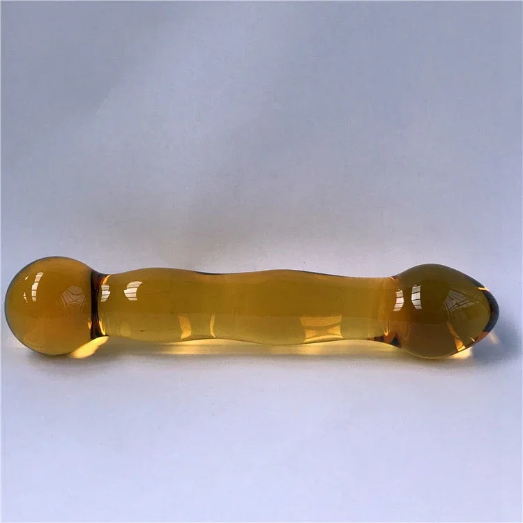 Crystal Glass Anal Plug Pyrex Pink Long Glass Butt Plug Golden G-spot Massager Wand Novelty Sex Toys Glass Masturbation Fetish