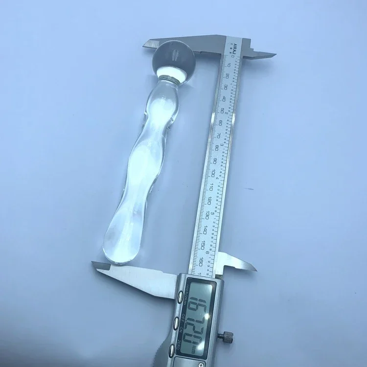 Crystal Glass Anal Plug Pyrex Pink Long Glass Butt Plug Golden G-spot Massager Wand Novelty Sex Toys Glass Masturbation Fetish