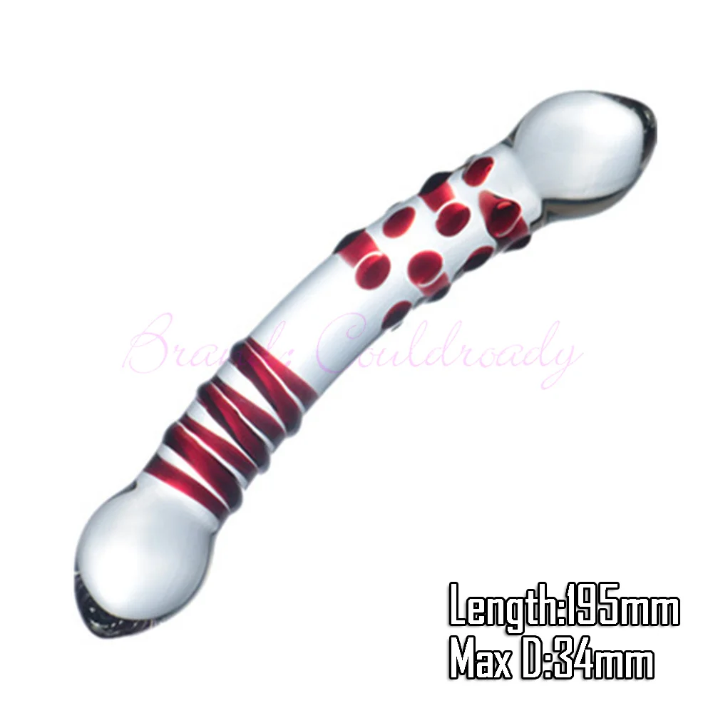 195x34mm Transparent Glass Dildo Pyrex Dick Sex Toys for Woman Crystal Anal Plug Female Masturbator