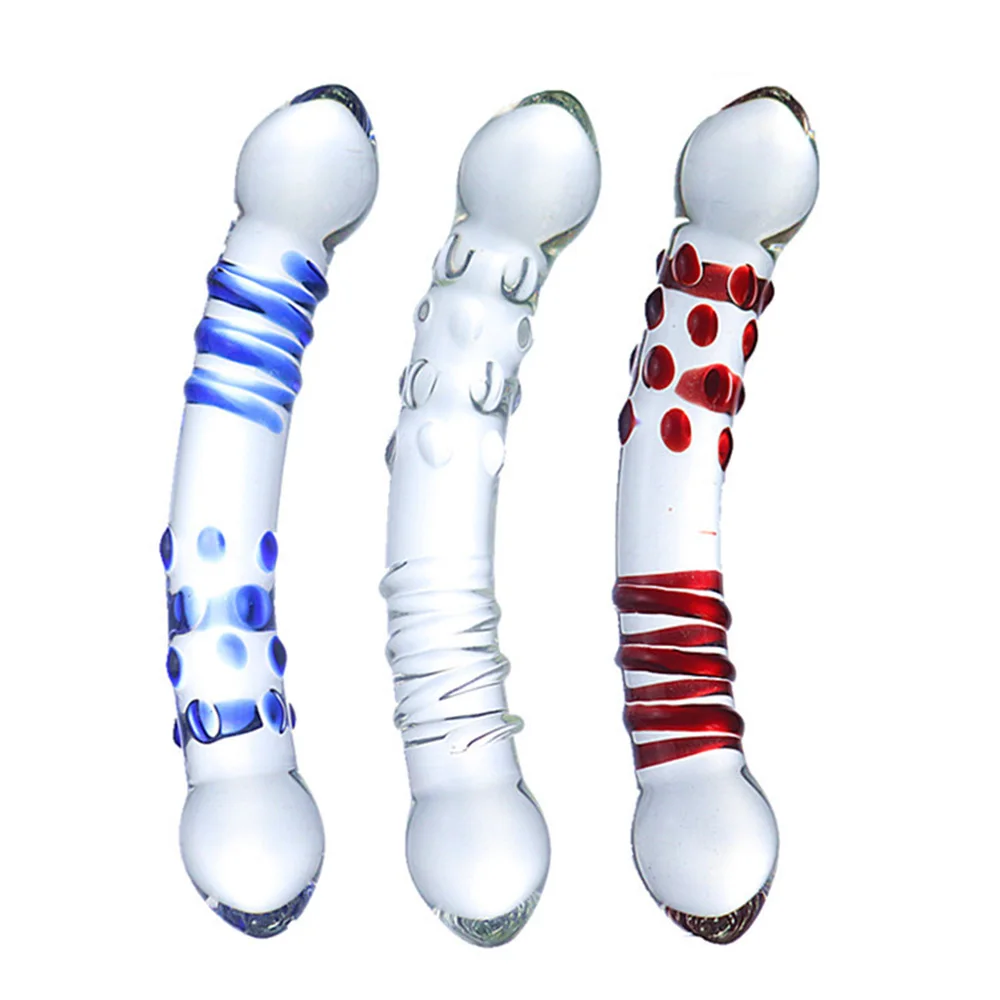 195x34mm Transparent Glass Dildo Pyrex Dick Sex Toys for Woman Crystal Anal Plug Female Masturbator