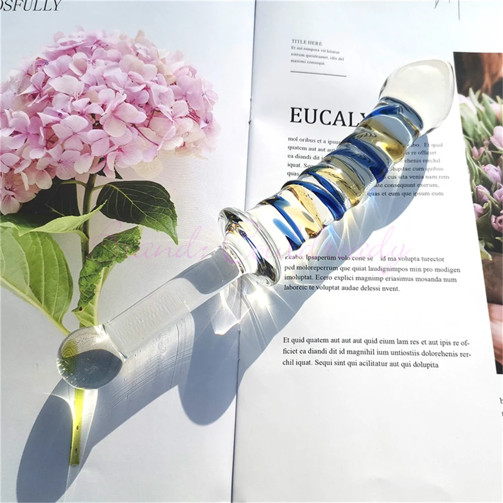230mm Crystal Dildo Prostate Massager Pyrex Glass Anal Butt Plug Sex Toys Adult Female Masturbation Products for Women Men Gay