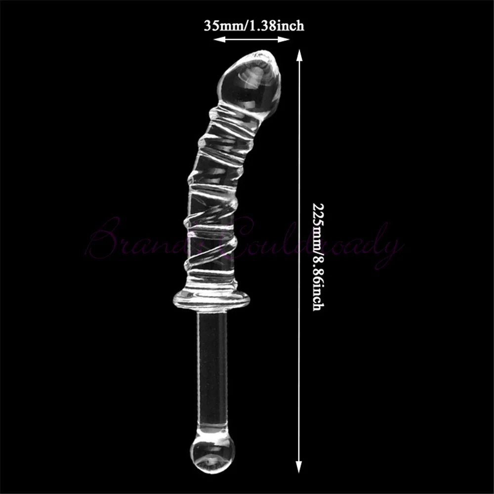 230mm Crystal Dildo Prostate Massager Pyrex Glass Anal Butt Plug Sex Toys Adult Female Masturbation Products for Women Men Gay