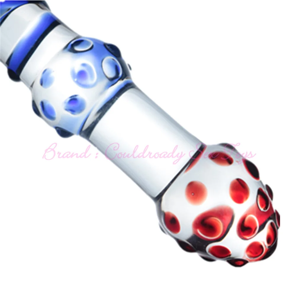 Colorful 190x35mm Pyrex Glass Dildo For Women Masturbation Artificial Penis Anal Plug Sex Toy Gay Male